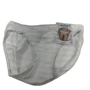 Jockey Women's Size 6 Medium Panty Bikini Matte And Shine White New With Tags